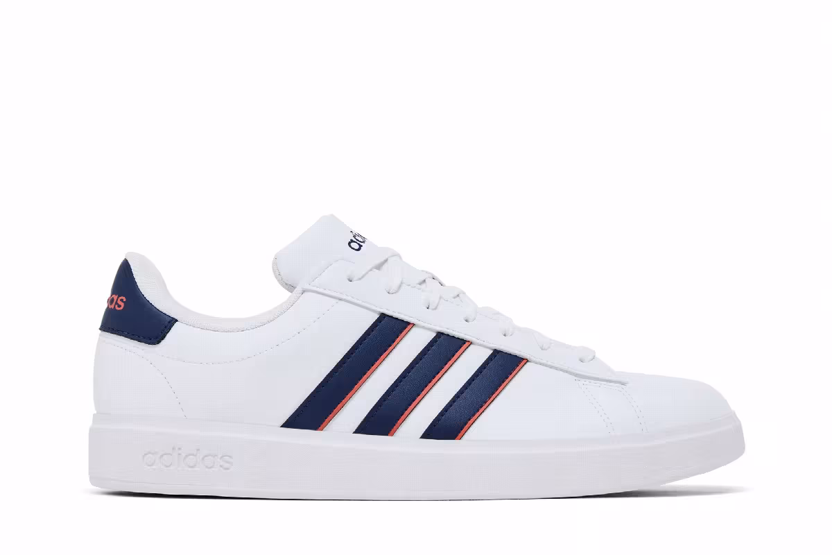 adidas Grand Court White Dark Blue Scarlet, view 2
