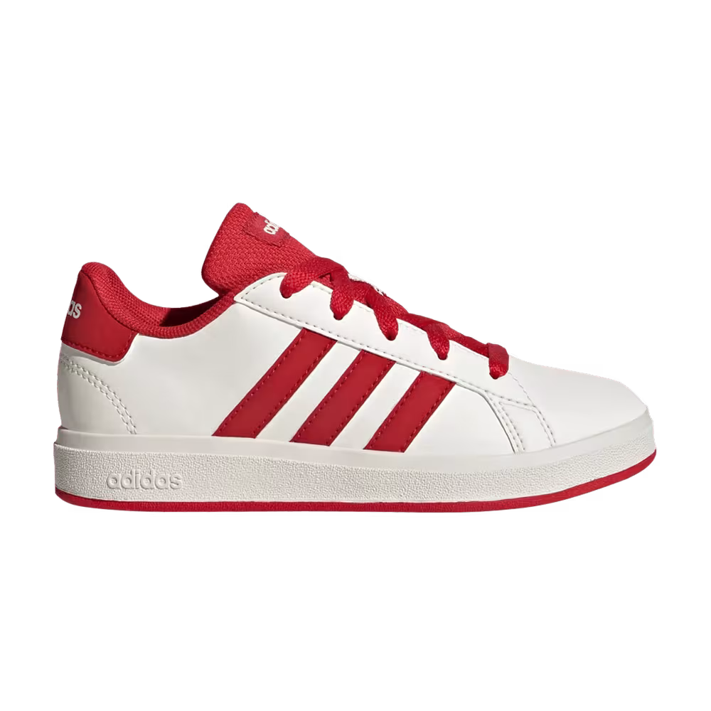 adidas Grand Court Lace-Up K Off White Collegiate Red