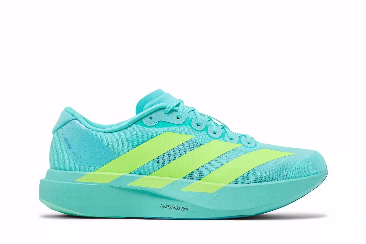 adidas Adizero Evo SL Flash Aqua Lucid Lemon, view 2