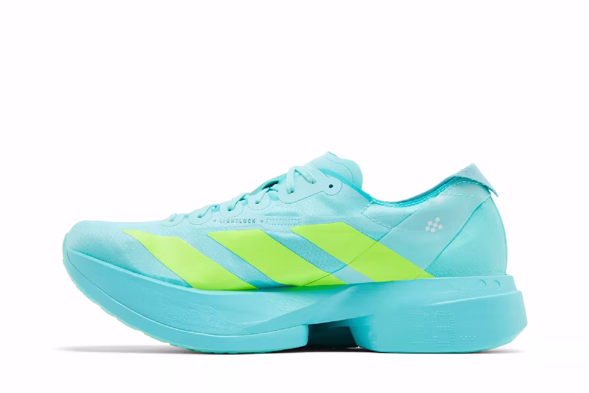 adidas Adizero Adios Pro 4 Flash Aqua Lucid Lemon, view 4