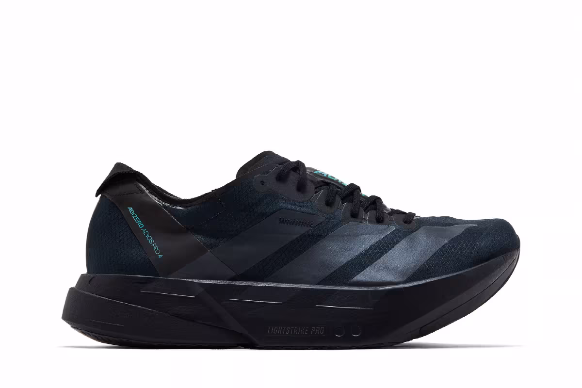 adidas Adizero Adios Pro 4 M Core Black Powder Teal, view 2