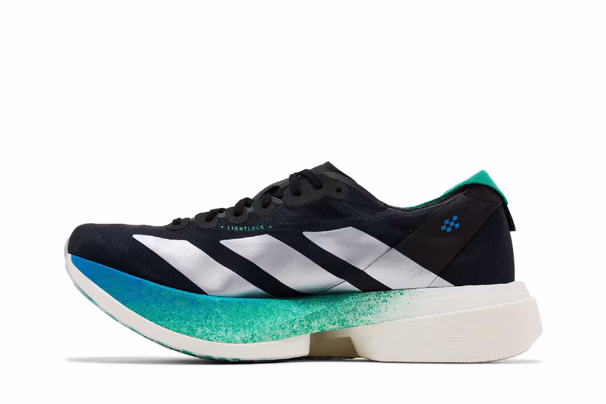 adidas Adizero Adios Pro 4 Black Silver Glory Green, view 4