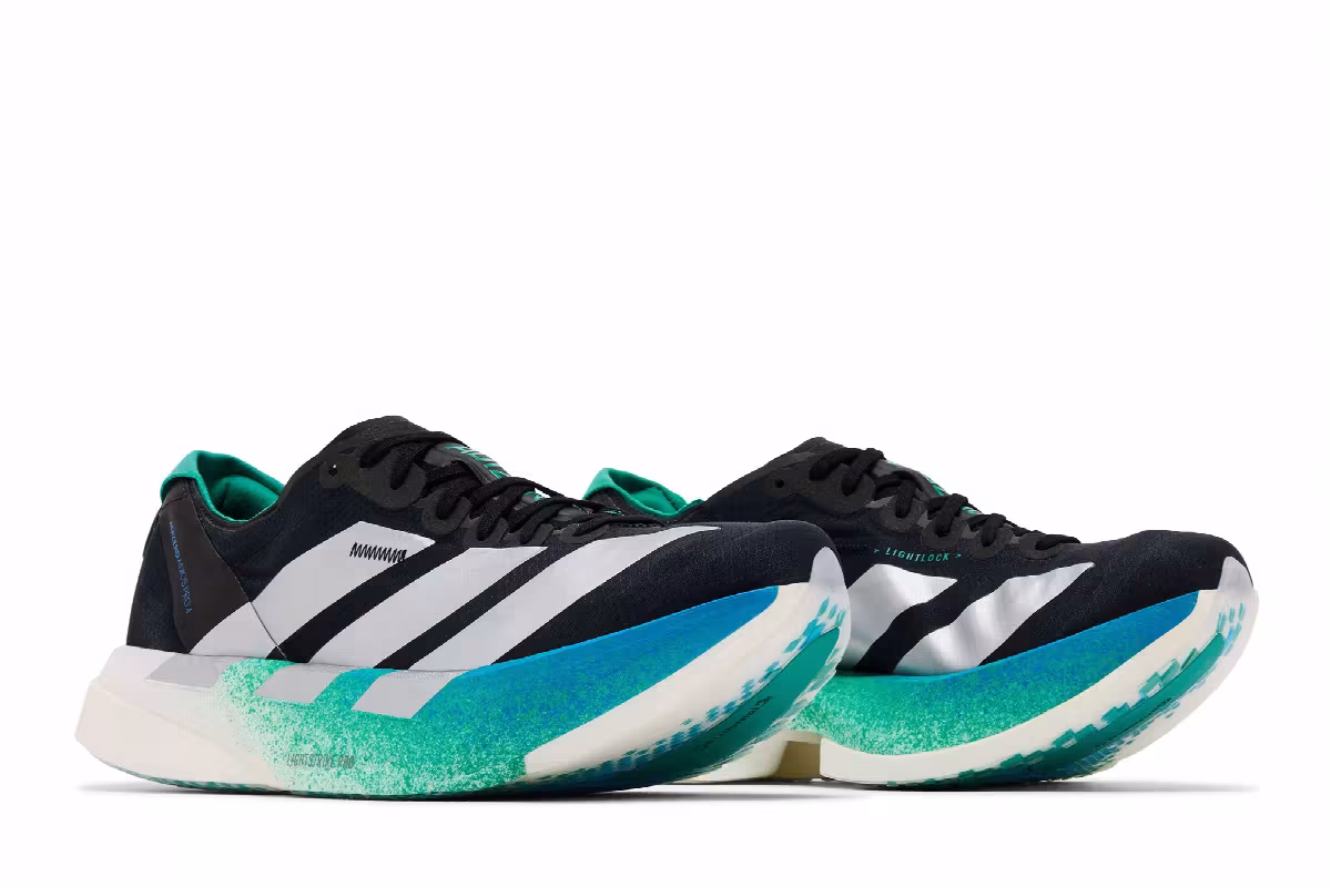 adidas Adizero Adios Pro 4 Black Silver Glory Green, view 9
