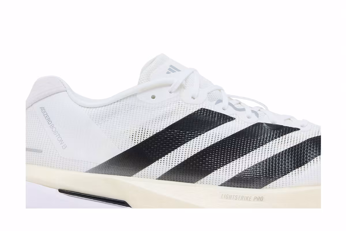 adidas Adizero Boston 13 White Black Dash Grey, view 3