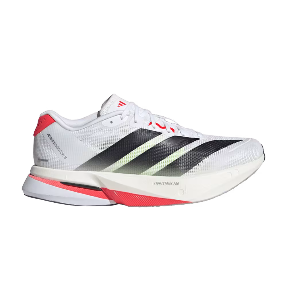 adidas Women's Adizero Boston 13 White Black Lucid Red