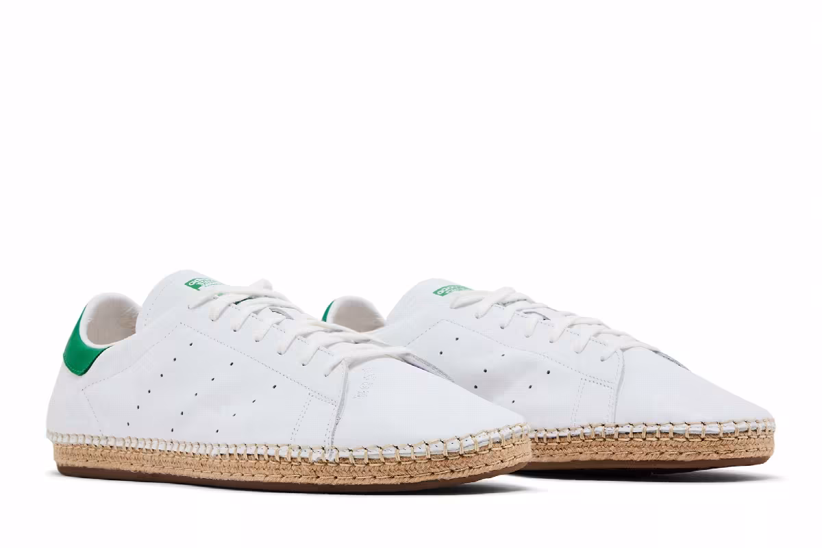 CLOT x adidas Stan Smith Espadrille White Green, view 9