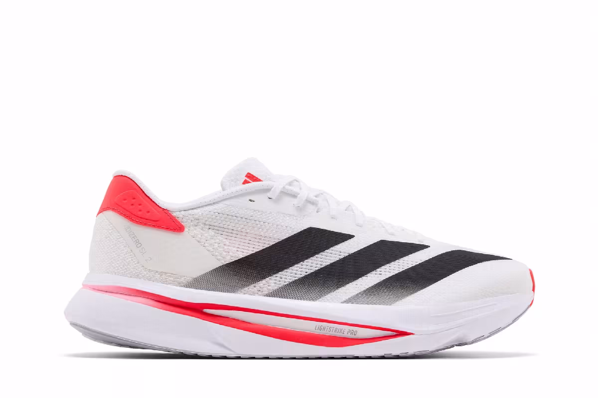 adidas Adizero SL2 White Black Lucid Red, view 2