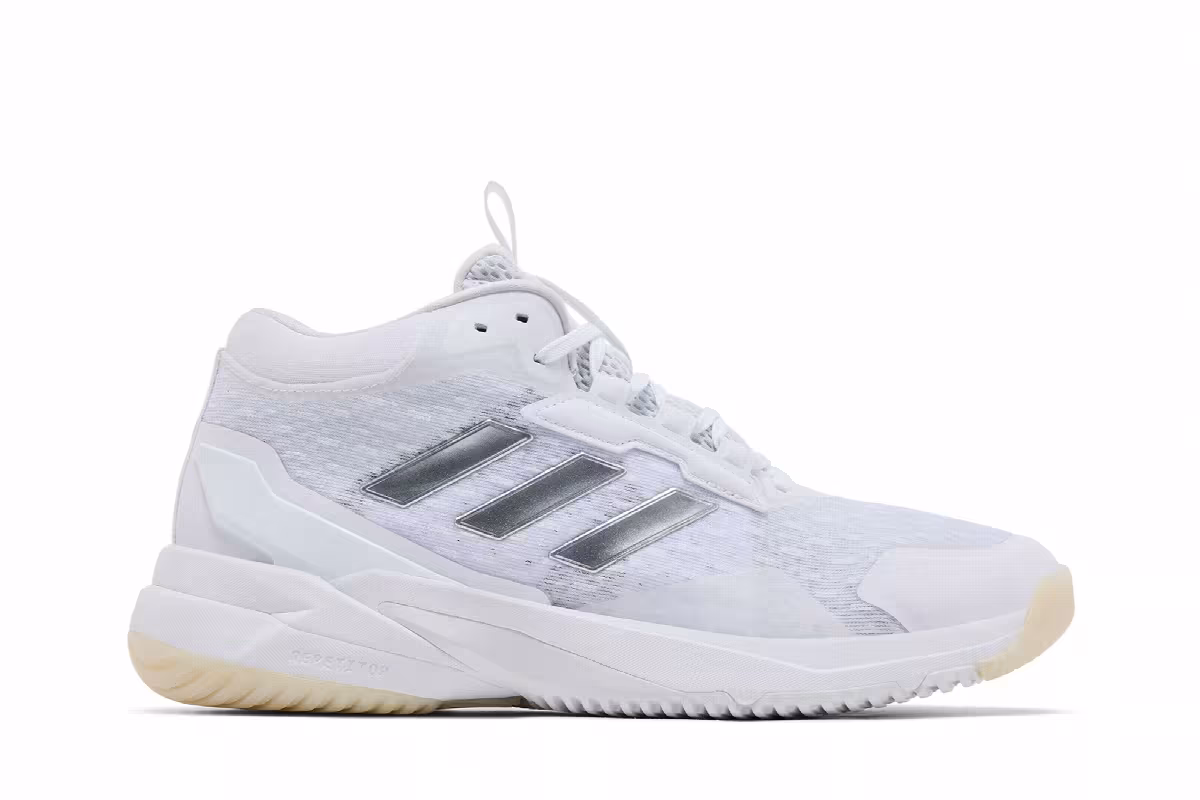 adidas Women's Crazyflight 6 Mid Indoor White Silver Metallic, view 2