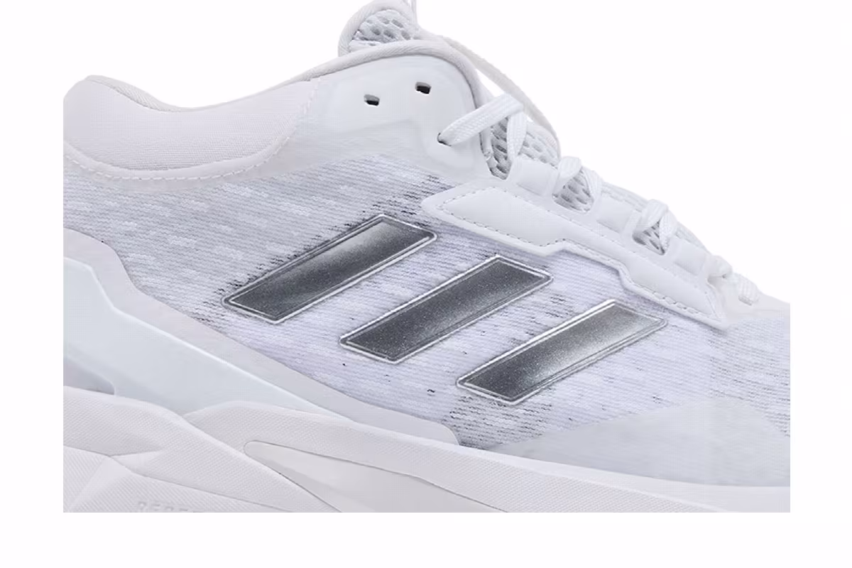 adidas Women's Crazyflight 6 Mid Indoor White Silver Metallic, view 3