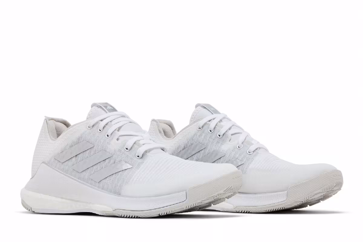 Adidas Women's Crazyflight White Silver Metallic, view 9