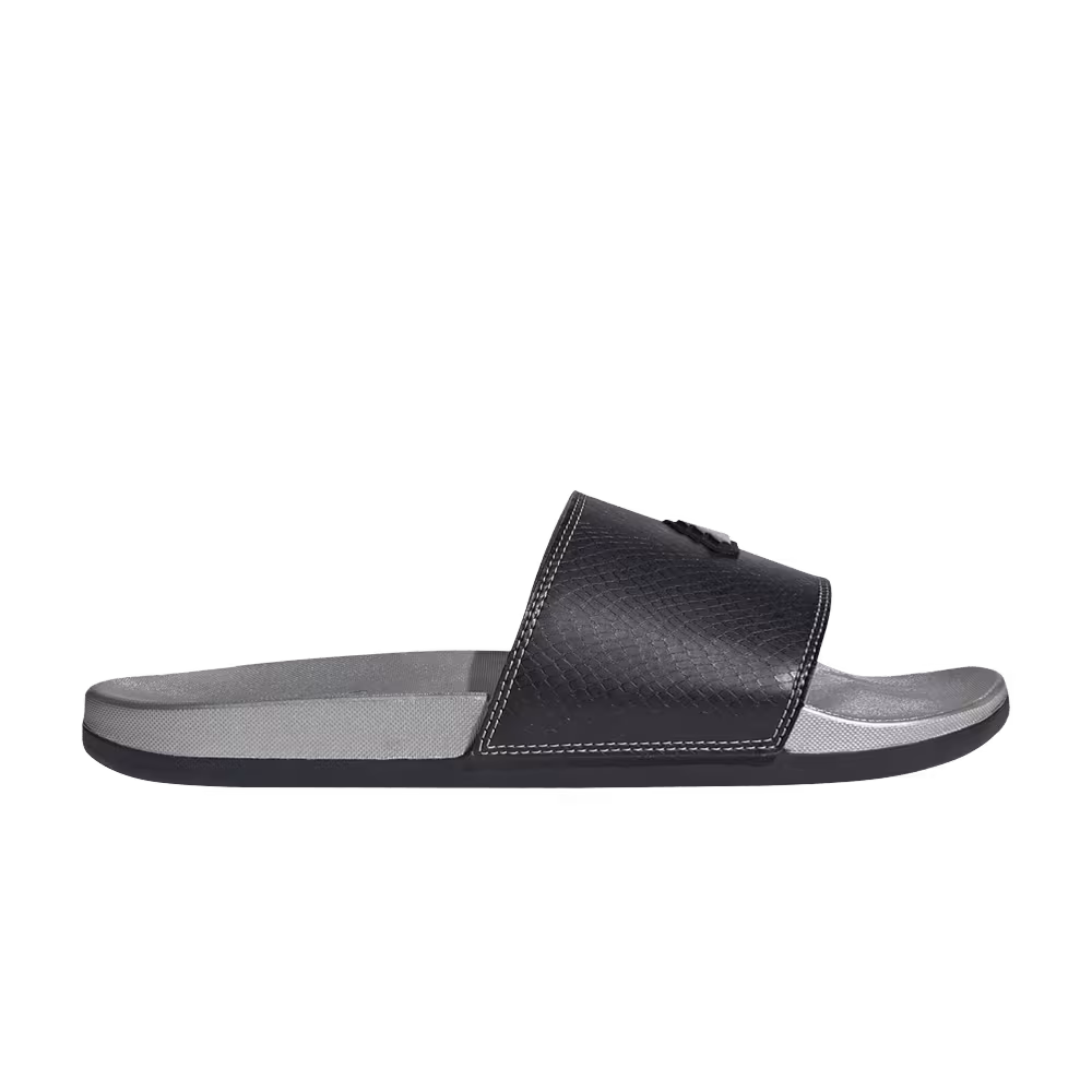 adidas Adilette Comfort Slide Black Silver Metallic