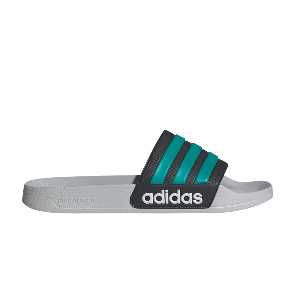 adidas Adilette Shower Slide Black Pure Teal Grey
