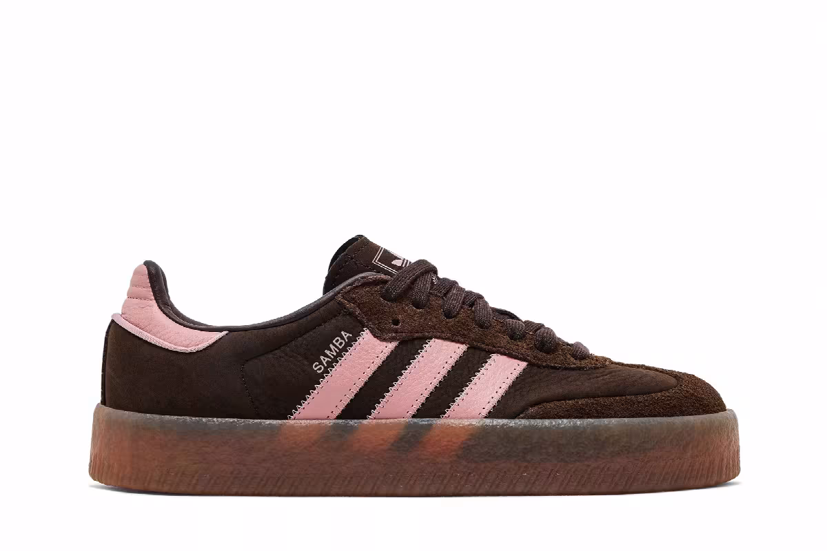 adidas Women's Sambae Dark Brown Wonder Mauve, view 2