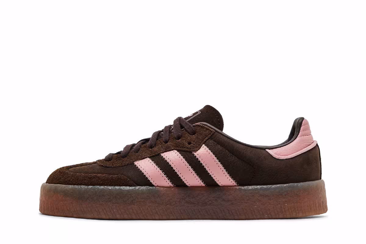 adidas Women's Sambae Dark Brown Wonder Mauve, view 4