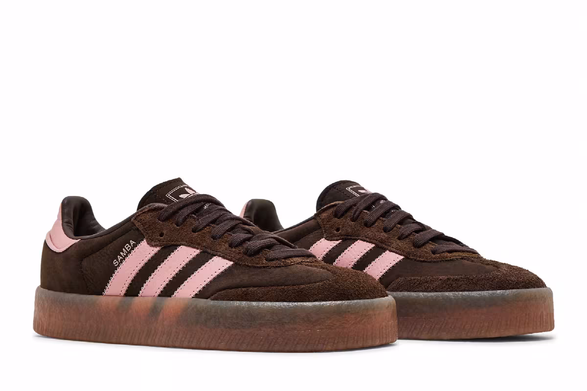 adidas Women's Sambae Dark Brown Wonder Mauve, view 9