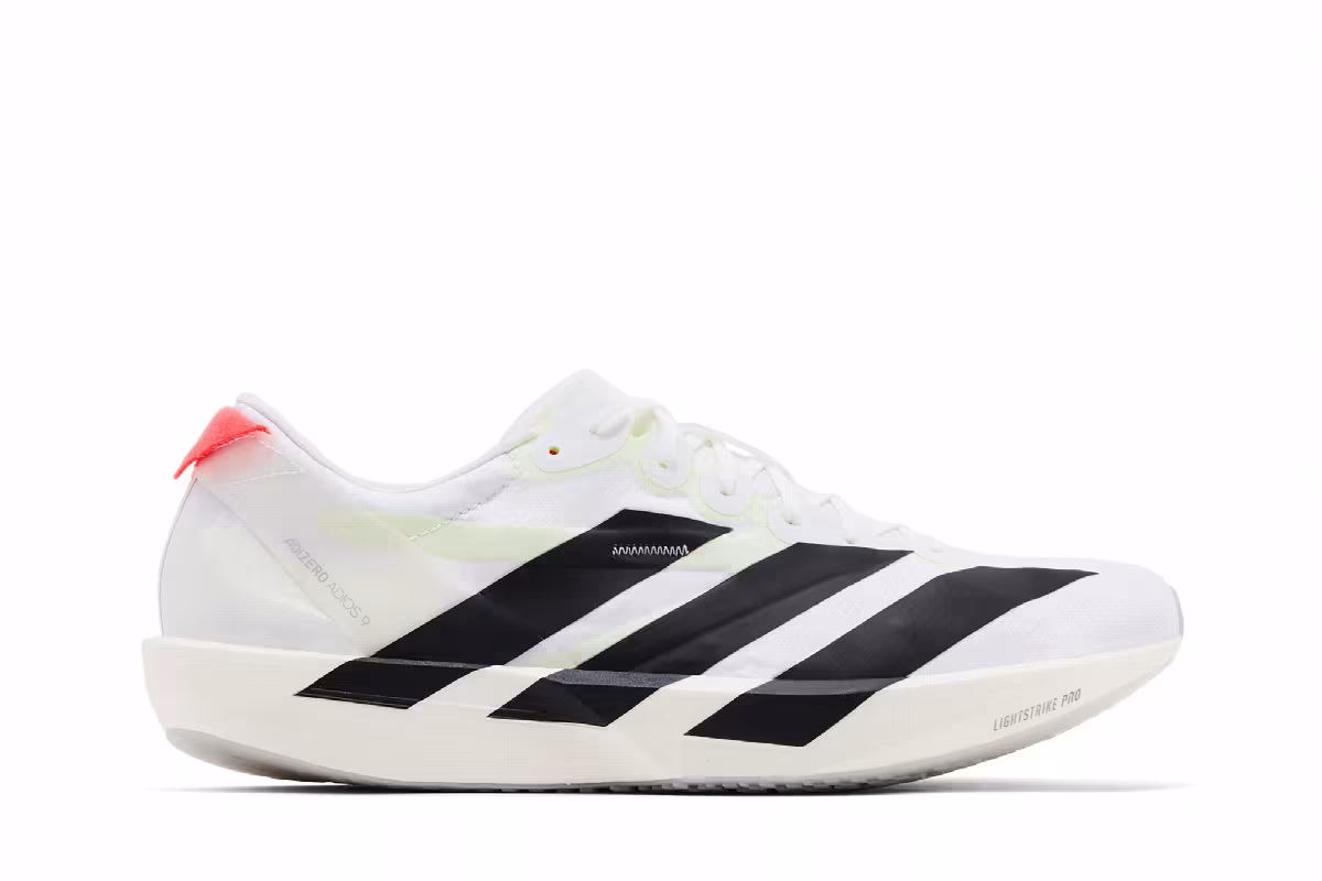 adidas Adizero Adios 9 White Black Silver Metallic, view 2