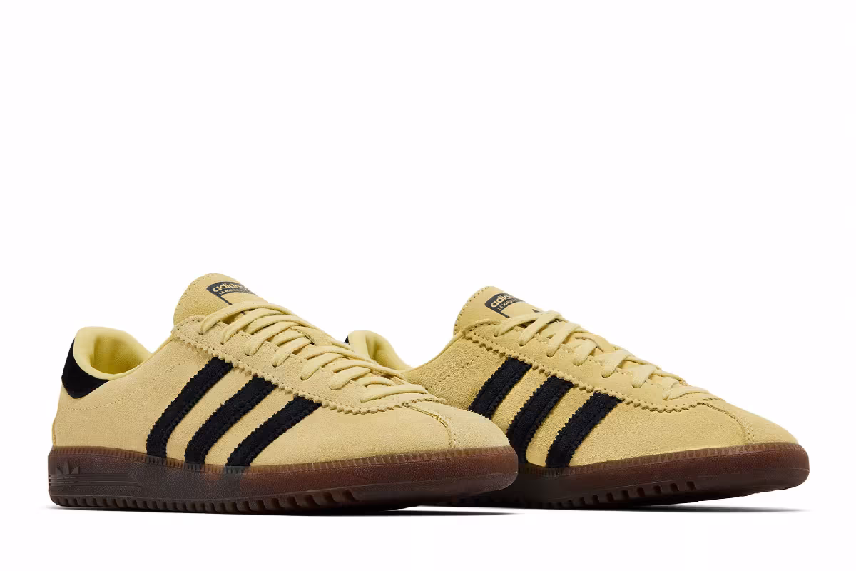 adidas Women's Bermuda Powder Yellow Black, view 9