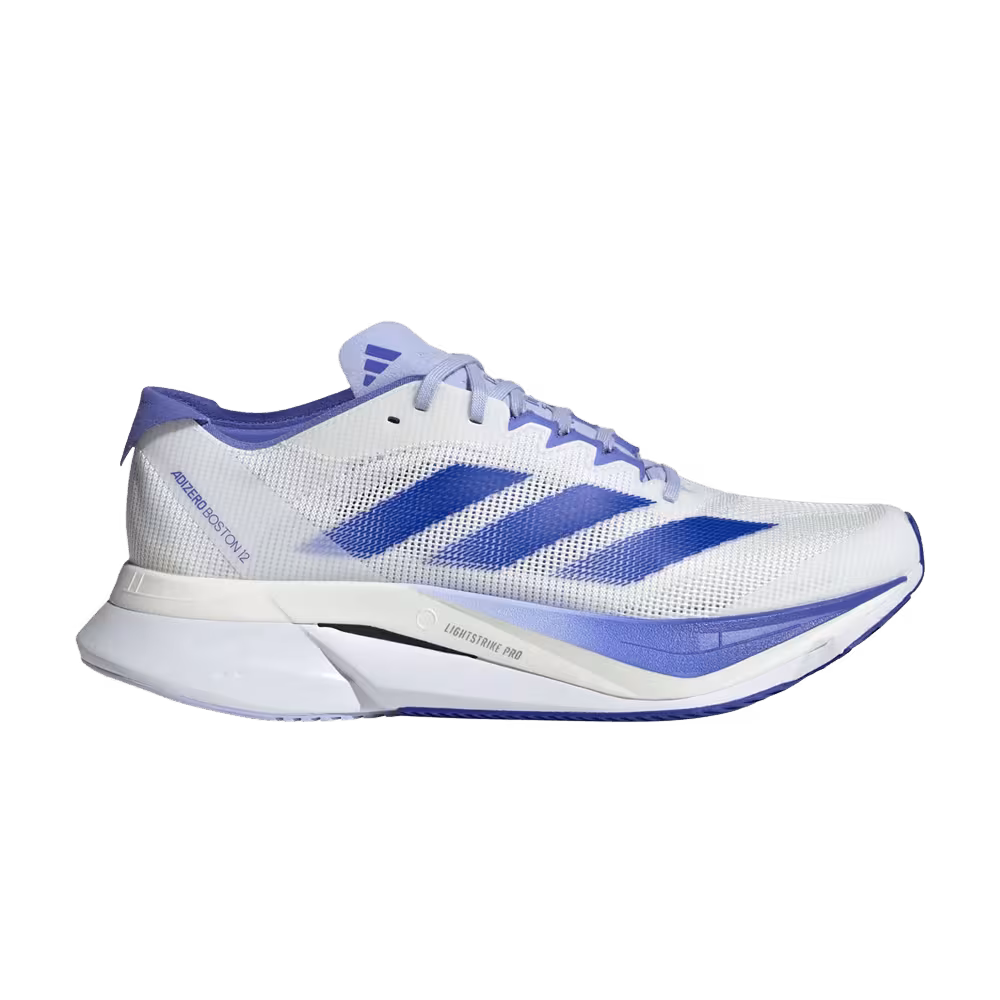 adidas Women's Adizero Boston 12 White Lucid Blue