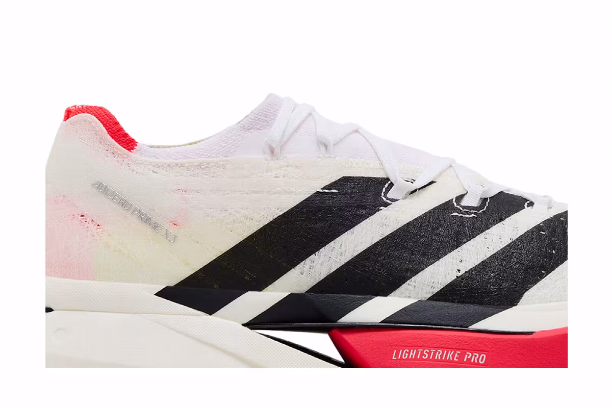 adidas Adizero Prime X 3.0 Strung White Black Lucid Red, view 3