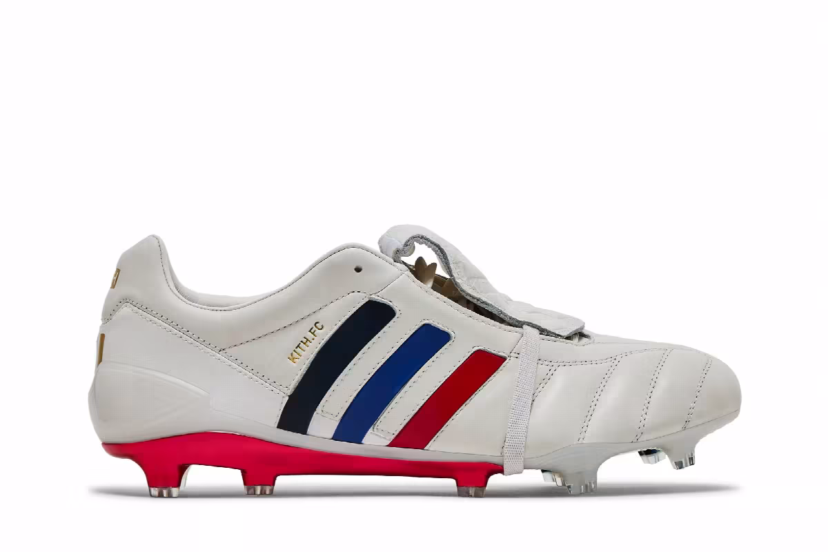 Kith x adidas Predator Mania FG White Red Blue, view 2