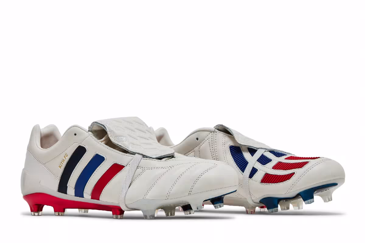 Kith x adidas Predator Mania FG White Red Blue, view 9