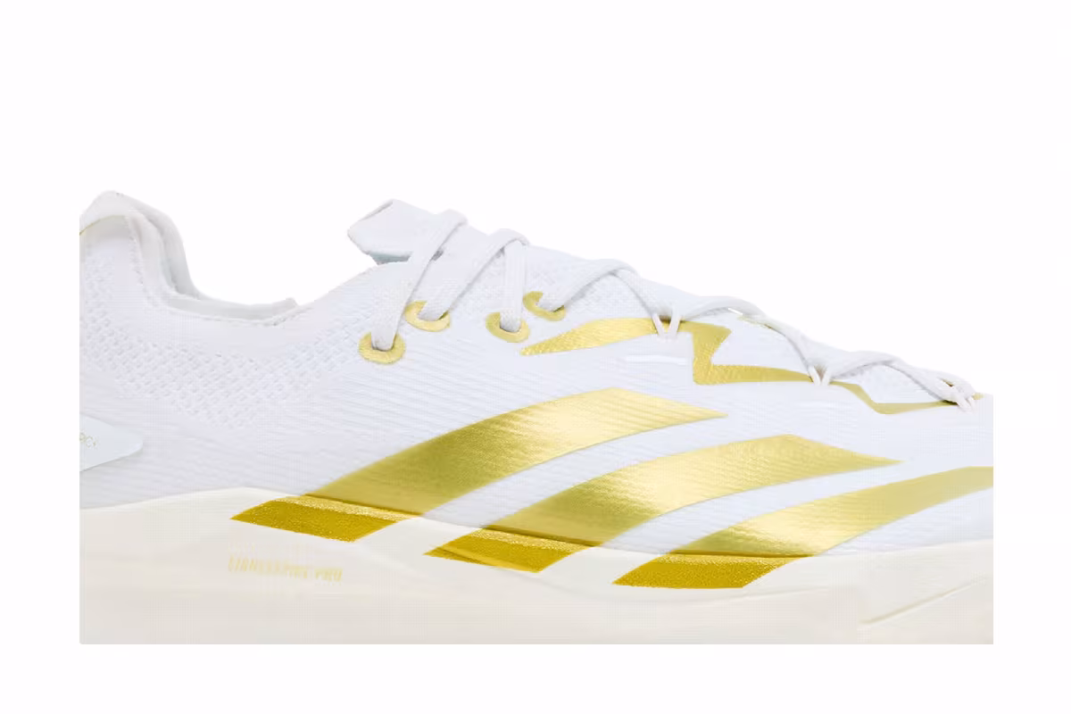 adidas Adizero Electric+ 2.0 White Gold Metallic, view 3