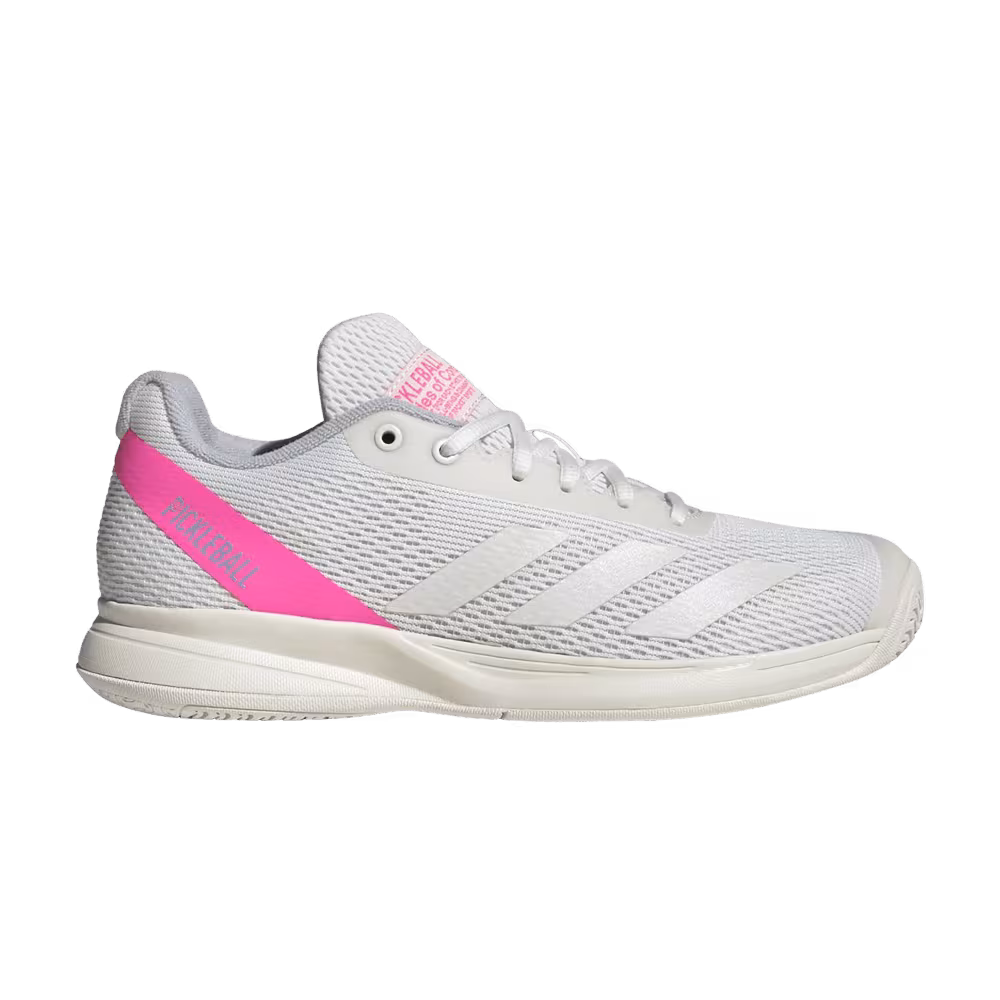 adidas Women's Pickleball White Silver Metallic Pink
