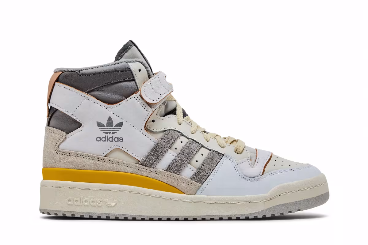 adidas Forum 84 High White Grey Yellow, view 2