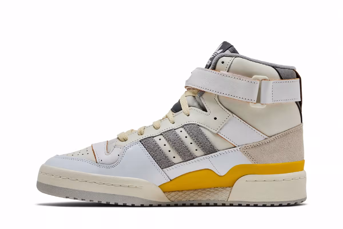 adidas Forum 84 High White Grey Yellow, view 4