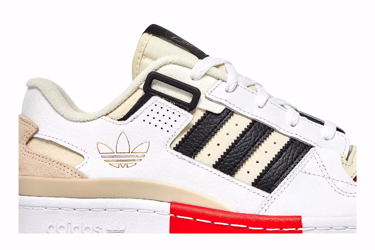 adidas Forum Exhibit Low White Vivid Red, view 3