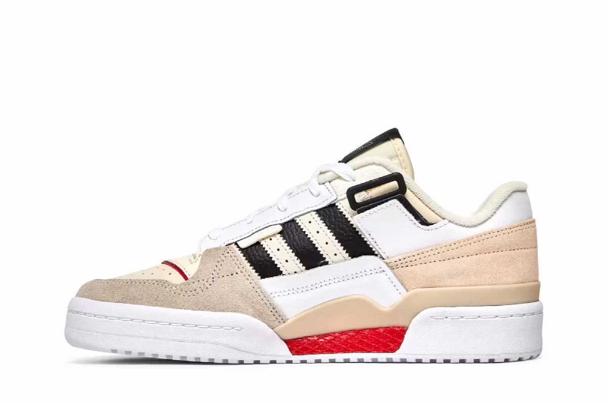 adidas Forum Exhibit Low White Vivid Red, view 4