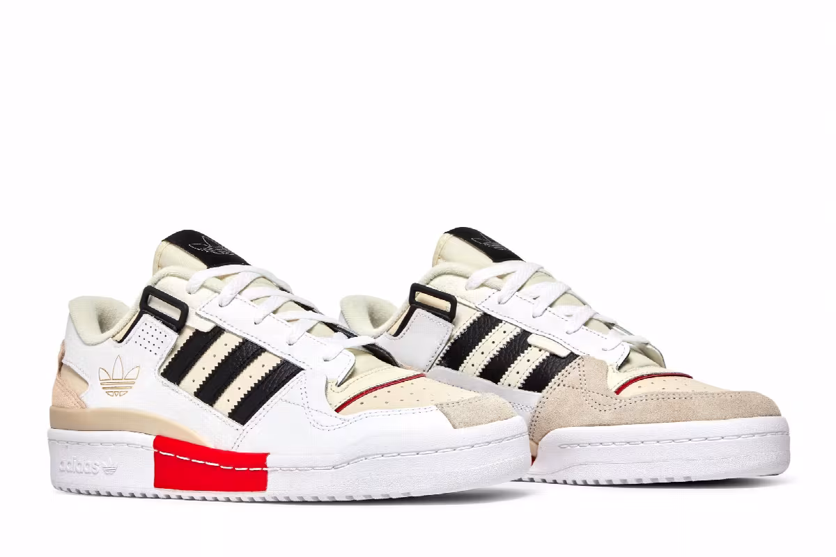adidas Forum Exhibit Low White Vivid Red, view 9