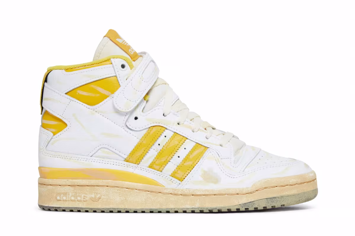 adidas Forum 84 High Worn Yellow, view 2