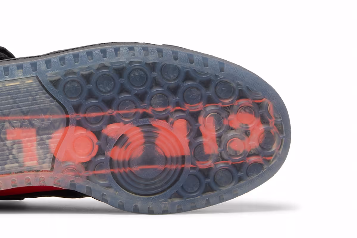 Circoloco x adidas Forum Low Black Vivid Red, view 6