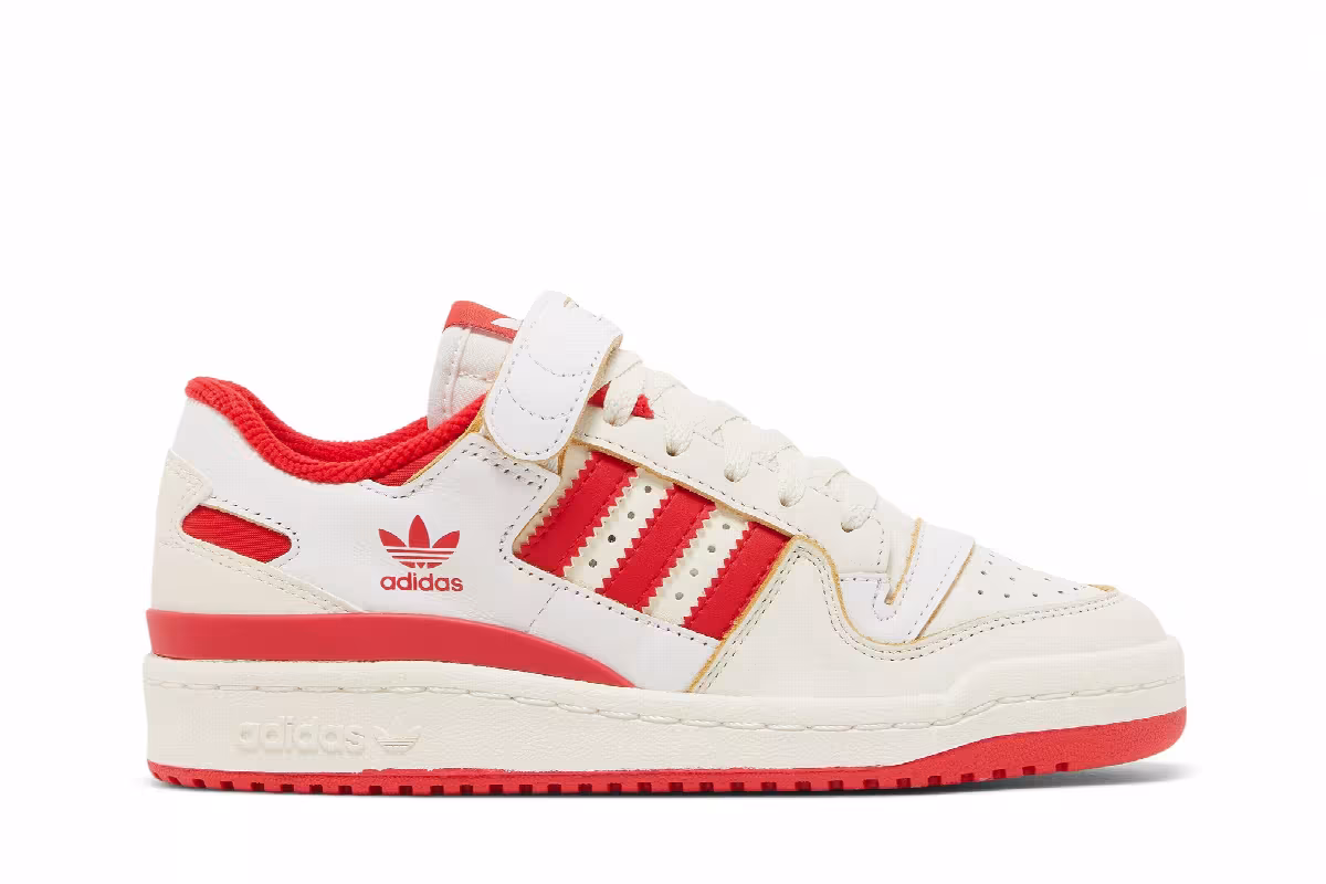adidas Women's Forum 84 Low Off White Vivid Red, view 2