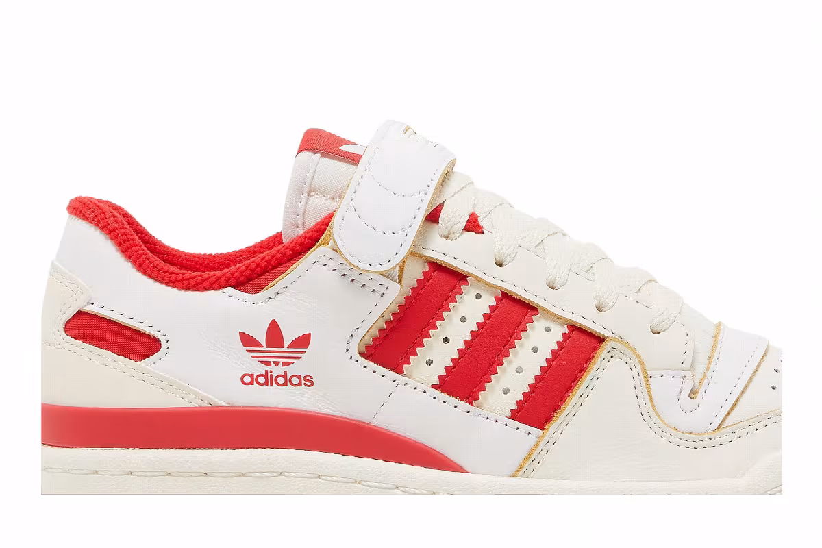 adidas Women's Forum 84 Low Off White Vivid Red, view 3