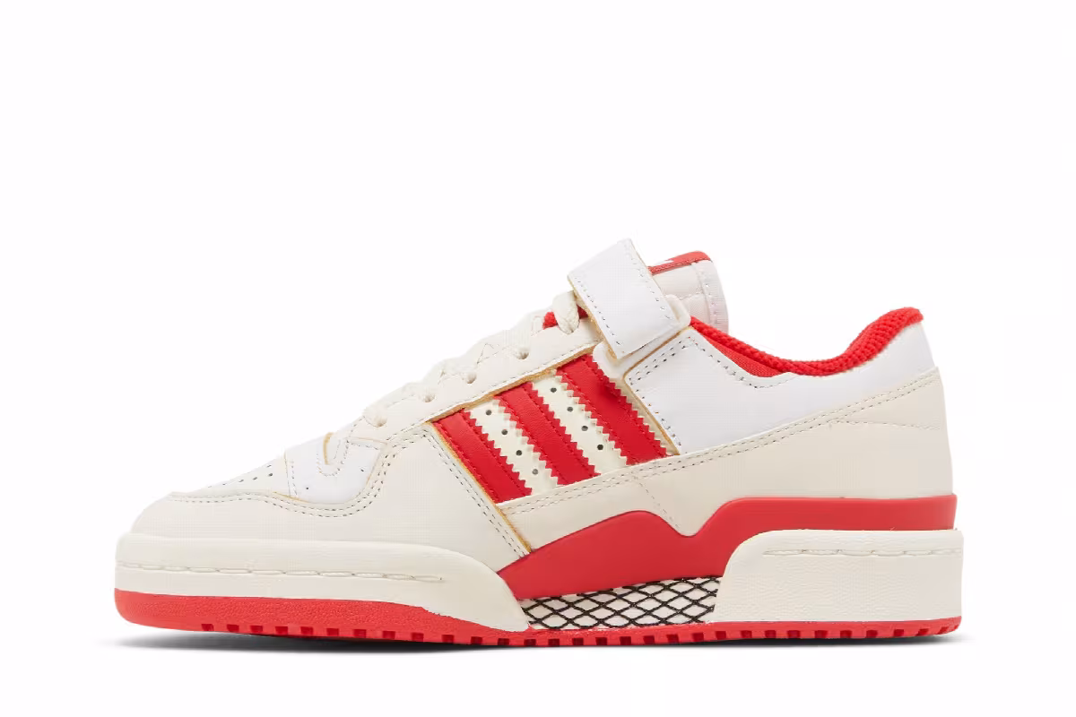 adidas Women's Forum 84 Low Off White Vivid Red, view 4