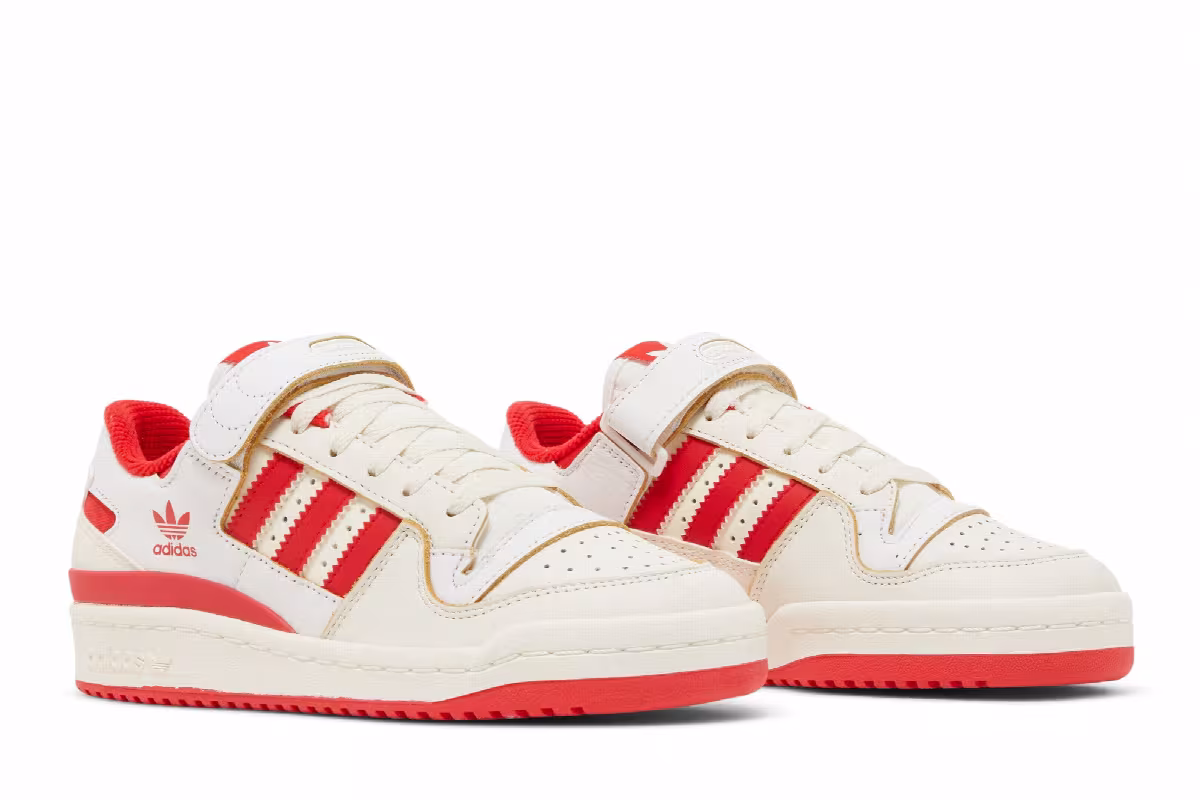 adidas Women's Forum 84 Low Off White Vivid Red, view 9