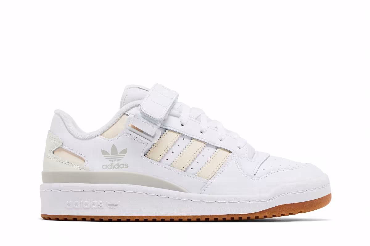 adidas Women's Forum Low White Ecru Tint Gum, view 2