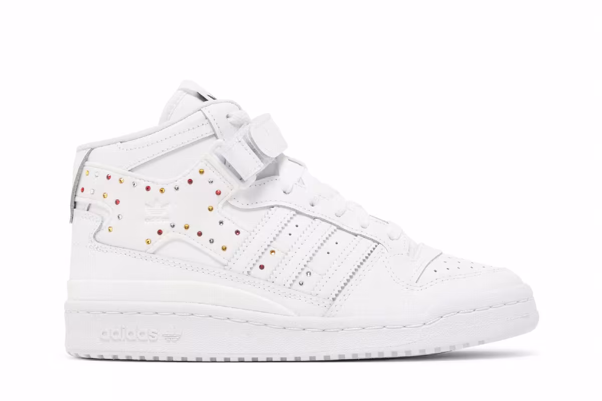 Swarovski x adidas Women's Forum Mid White Black, view 2