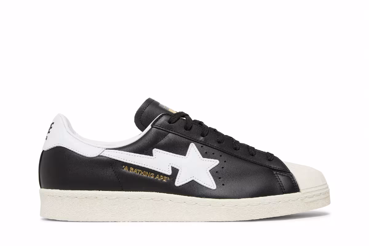 BAPE x adidas Superstar Black, view 2