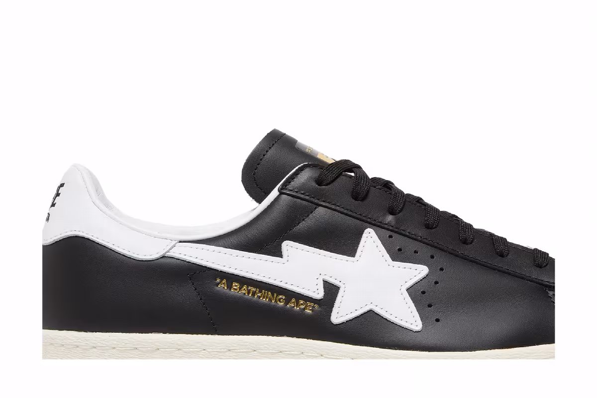 BAPE x adidas Superstar Black, view 3
