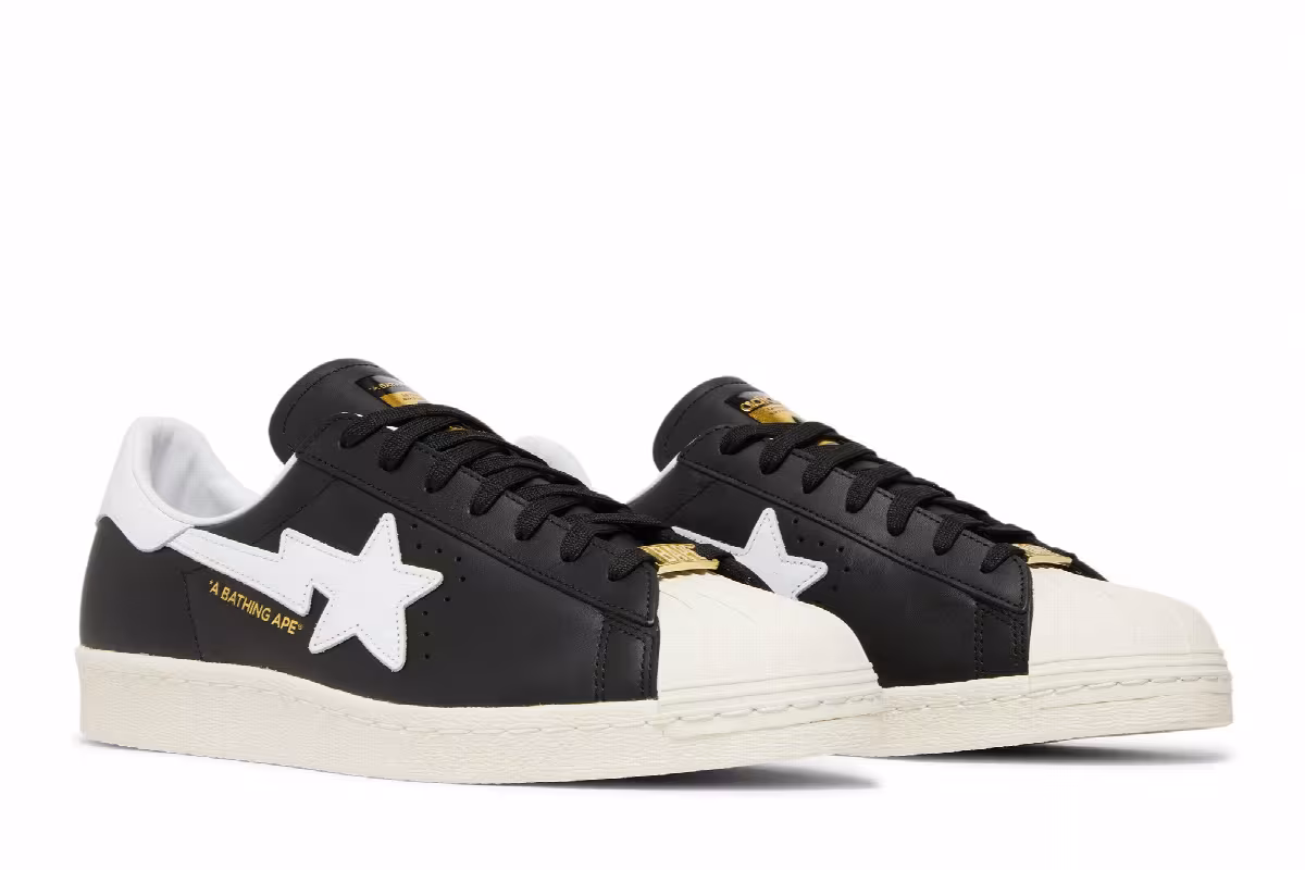 BAPE x adidas Superstar Black, view 9