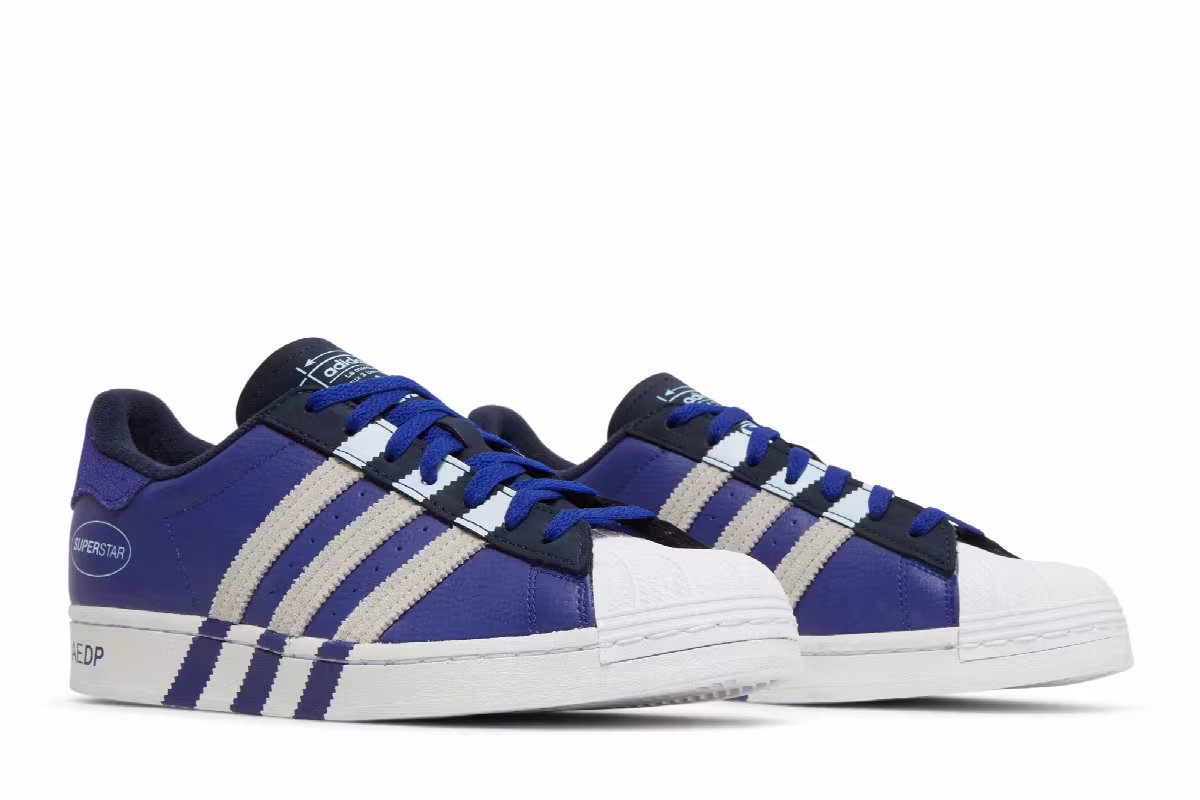 Adidas Superstar Extended Midfoot Stripes - Legacy Indigo, view 9