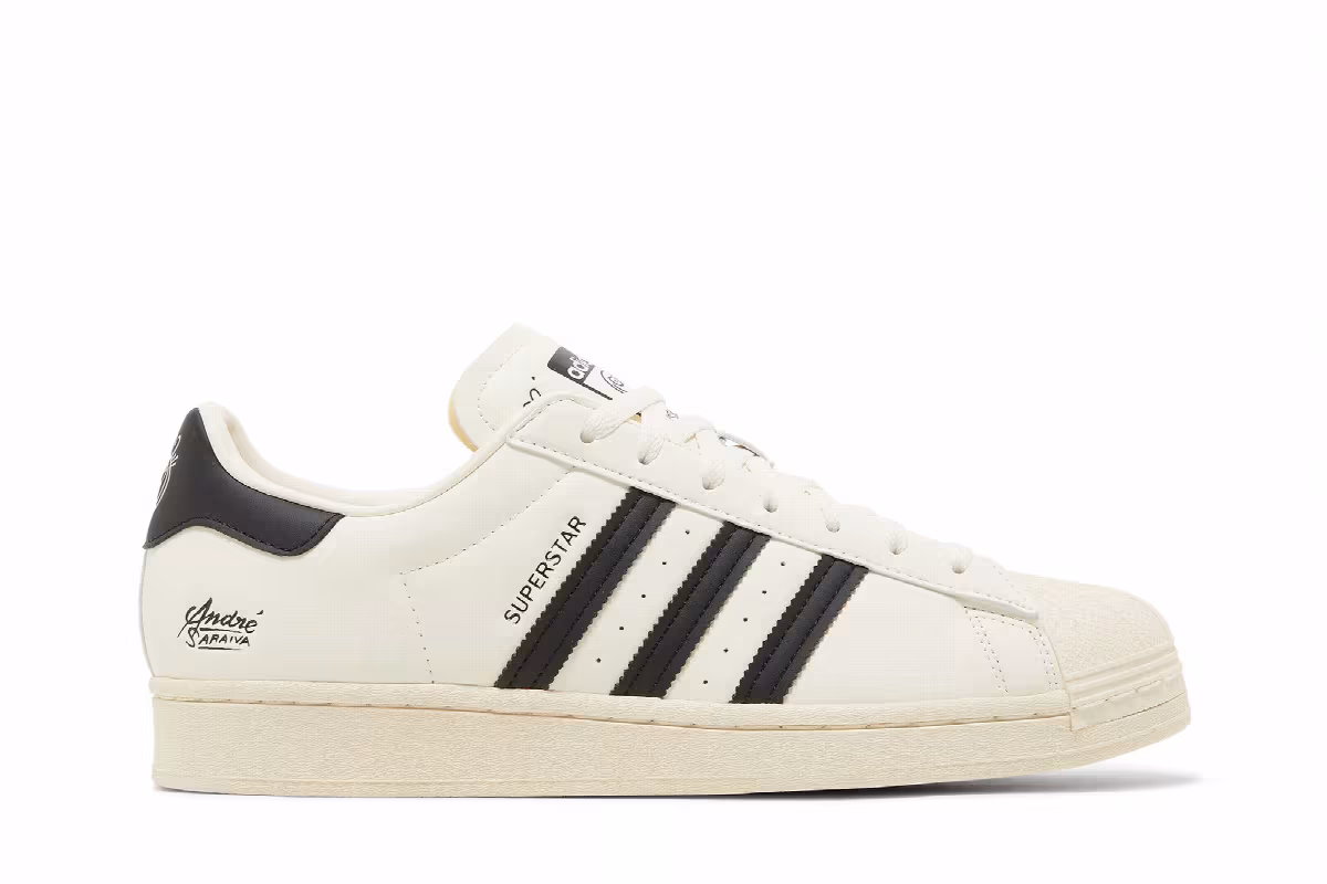 André Saraiva x adidas Superstar Chalk White Black, view 2