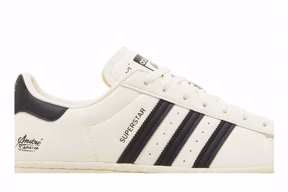 André Saraiva x adidas Superstar Chalk White Black, view 3