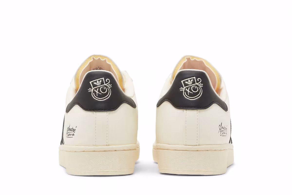 André Saraiva x adidas Superstar Chalk White Black, view 7