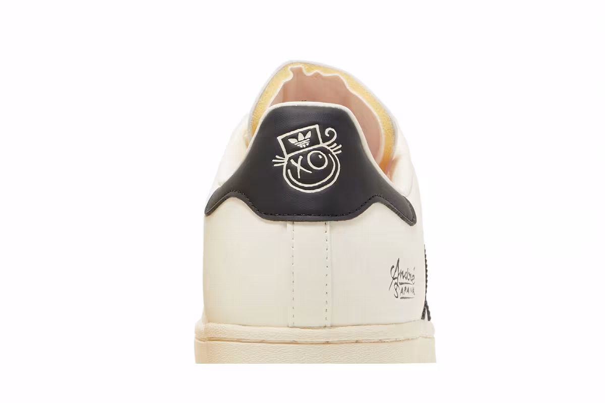 André Saraiva x adidas Superstar Chalk White Black, view 8