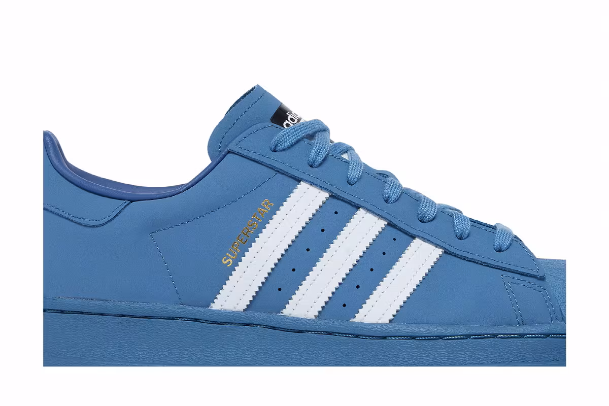 Daiki Tsuneta x atmos x adidas Superstar Altered Blue, view 3