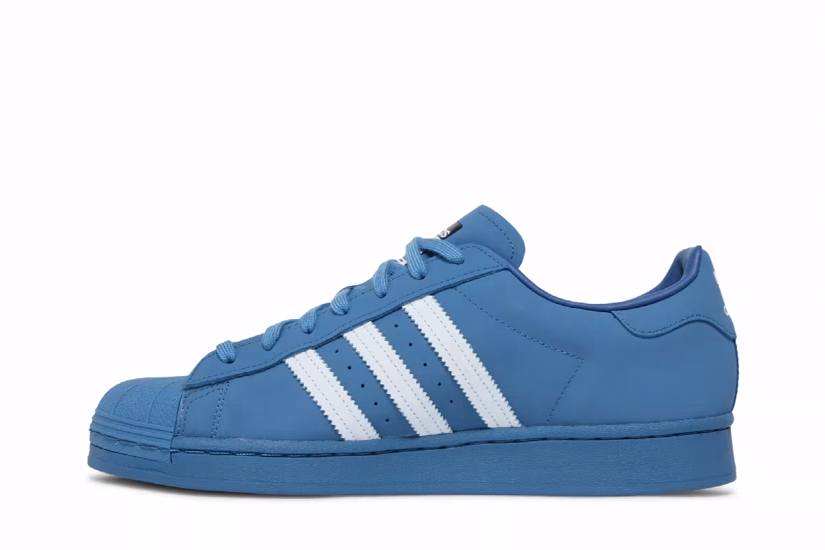 Daiki Tsuneta x atmos x adidas Superstar Altered Blue, view 4